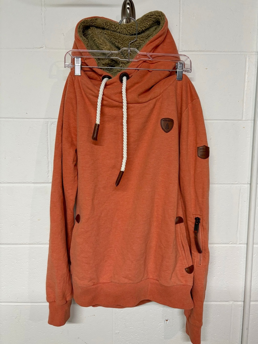 Men's Hooded Pullover Sweater - Rust Orange